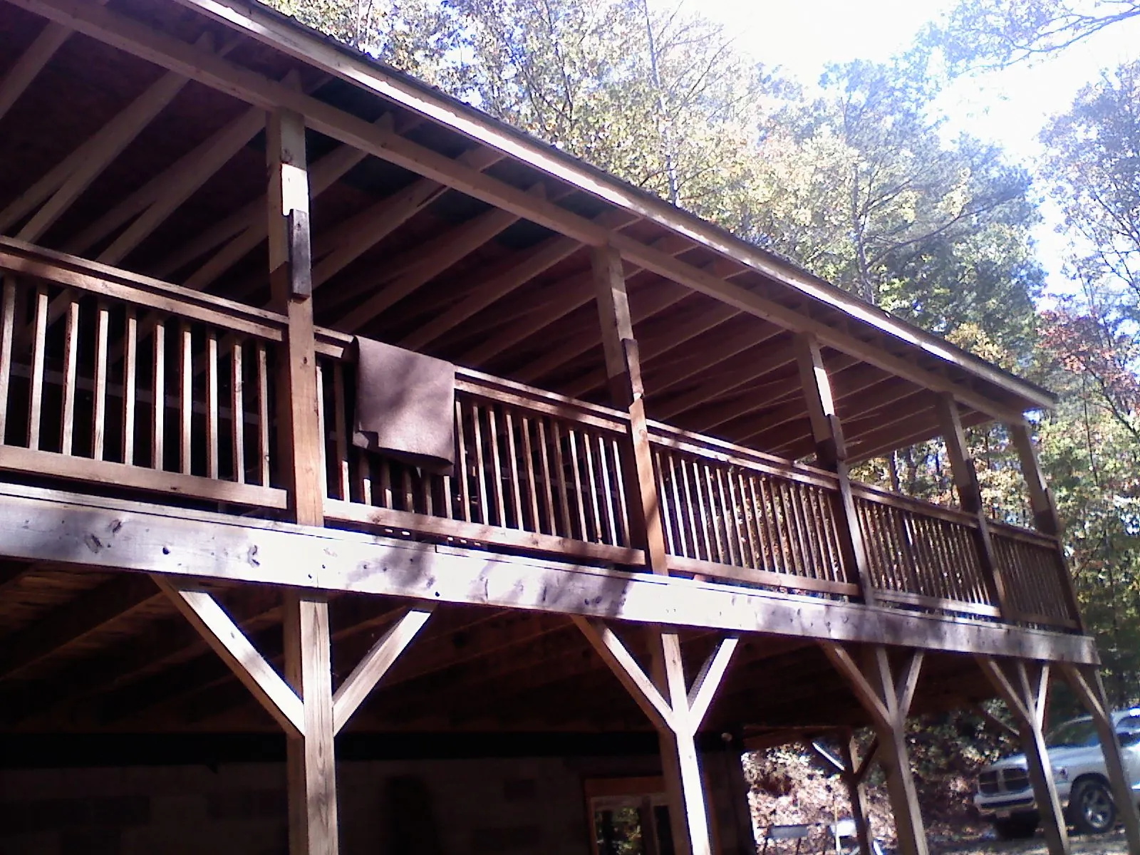 Timber framing under a new elevated porch and deck — Roof Leak Repair in Hainesport by Roofing Brothers
